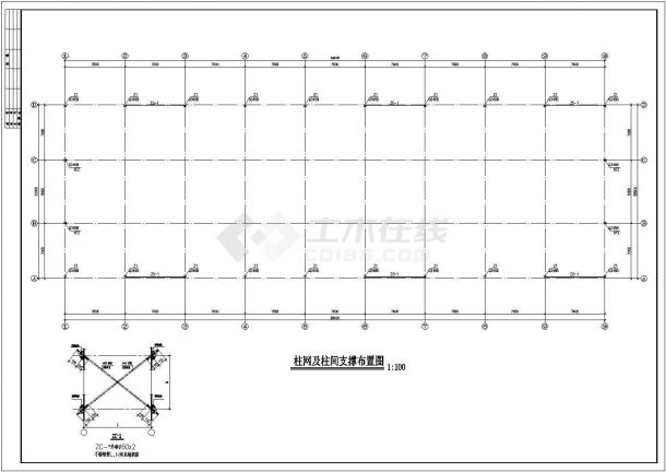 浙江某22米单跨轻型门式钢架厂房结构施工图-图二