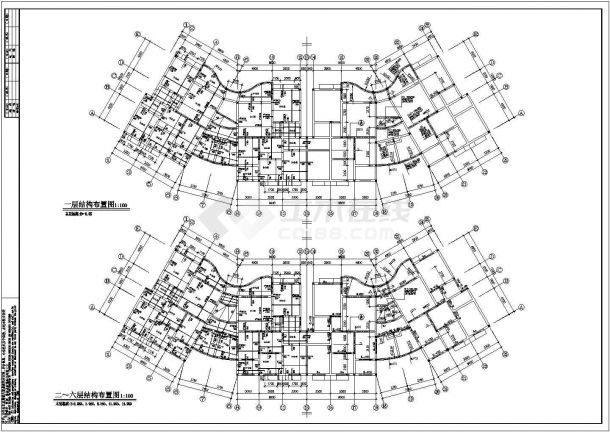 某三套7层砖混花园洋房结构设计施工图-图二