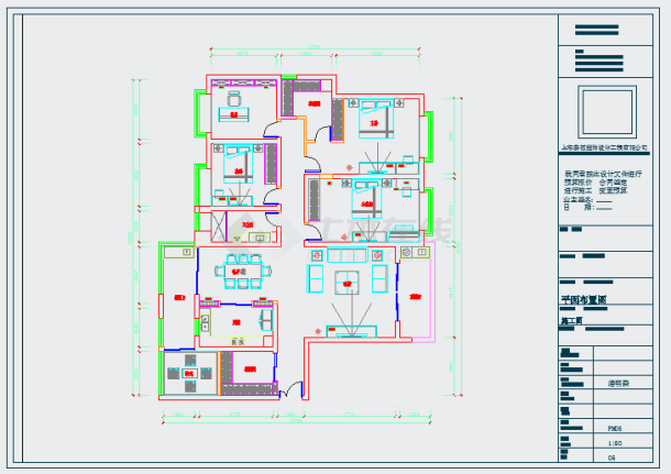 某160大平层中式风格住宅装修设计cad图-图二