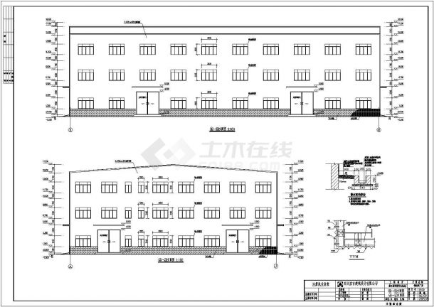 某三层建筑面积7350平钢框架轻型厂房建筑设计图纸（含详细设计说明）-图一
