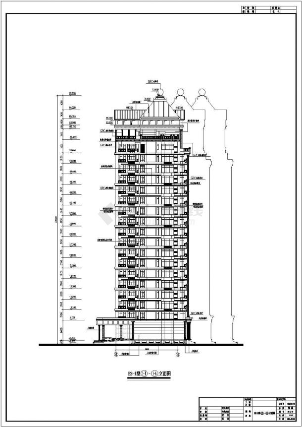 某19层板式高层住宅楼全套建筑cad施工图-图二