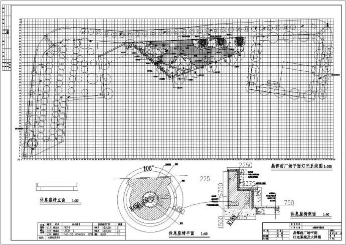 某广场园林设计规划cad图纸（含平立剖）_图1