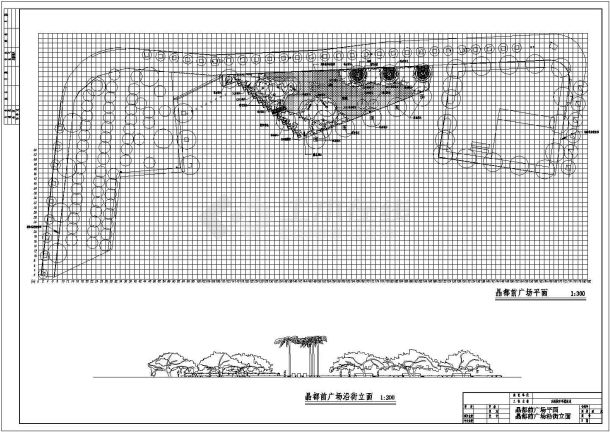 某广场园林设计规划cad图纸（含平立剖）-图二