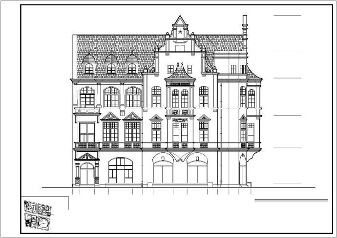 多种欧式古典风格沿街建筑设计施工cad立面方案图(石材幕墙)_图1