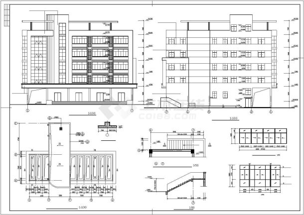 某五层综合建筑设计图纸（CAD）-图二