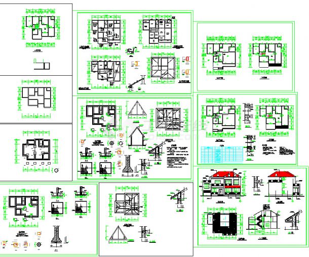 2017最全的100套别墅自建房施工图大全（含别墅住宅方案图、配套效果图、住宅户型设计）-图一