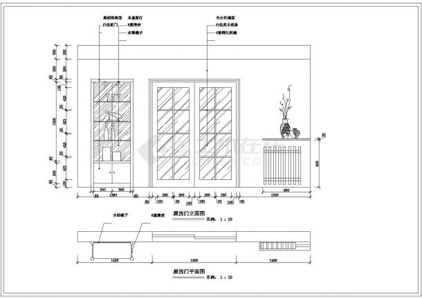某小区复式房装修设计CAD施工图及大样图（含平立剖）-图二