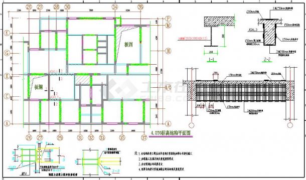 某住宅楼底层商铺碳纤维加固工程结构施工图-图一