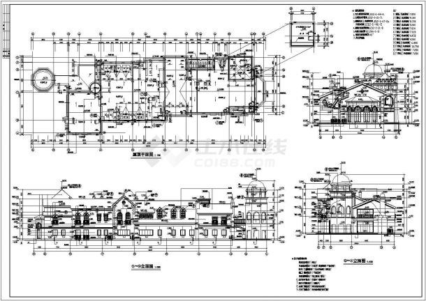 某两层钢筋混凝土结构商铺建筑设计图纸（含详细设计说明）-图二