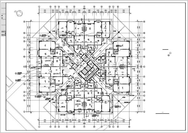 某住宅小区单体居住户型设计cad图纸-图二