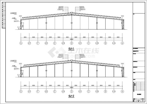 最新的西锦石材一期钢结构工程cad设计图纸-图一