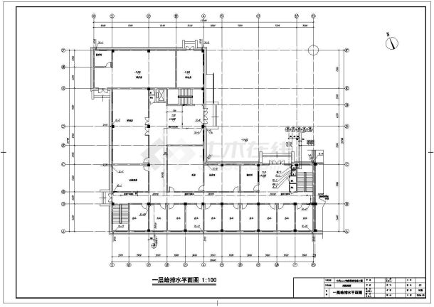 某地四层食堂建筑给排水设计施工图-图二