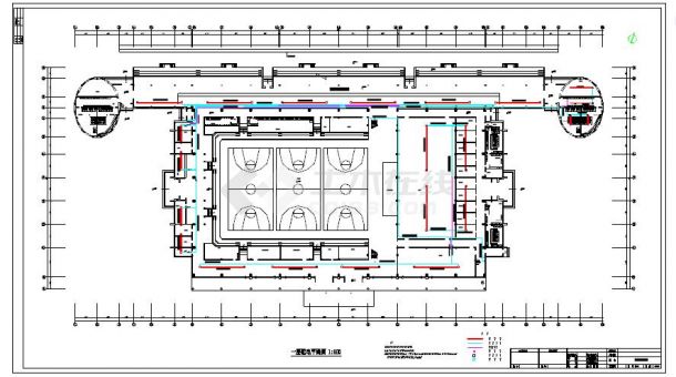 某体育馆辐射采暖系统工程cad设计施工图-图一