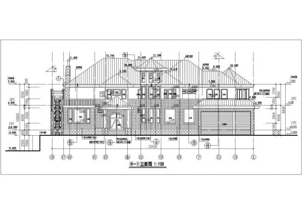 豪华英式独栋别墅建筑施工图CAD图纸-图二