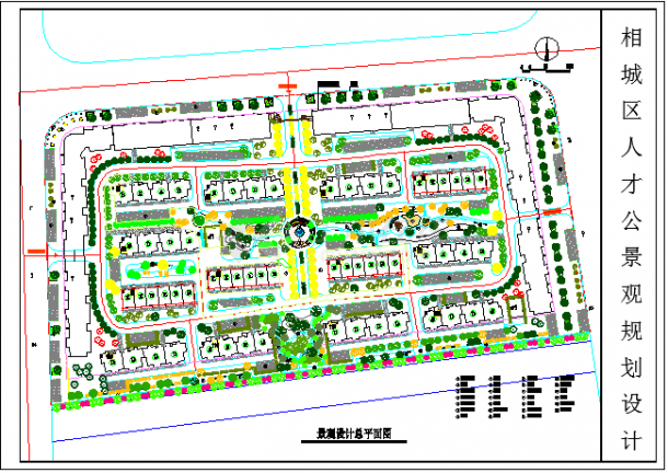 某小区景观绿化总平面图-图一