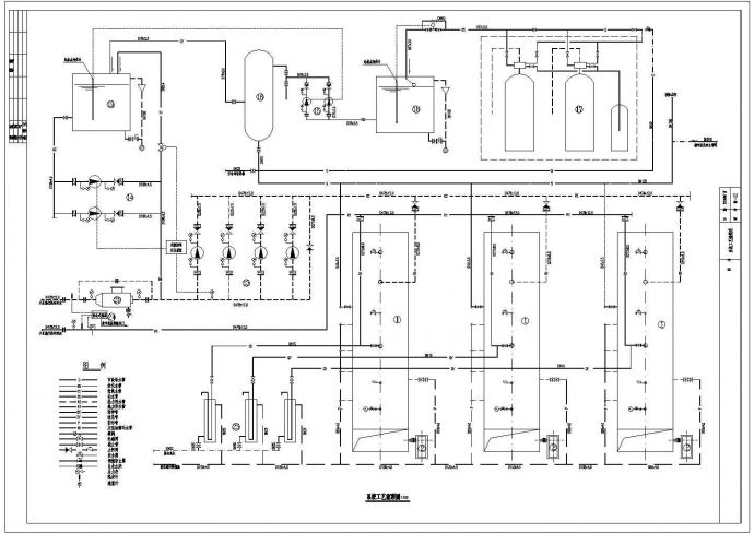 北京通州60T锅炉房工艺流程设计cad图纸_图1