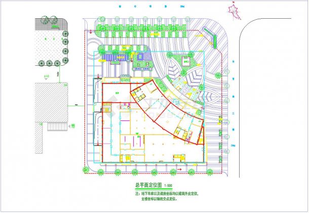 高级酒店广场周边景观设计施工cad总规划图纸-图一