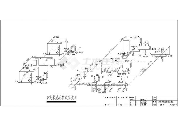 哈尔滨某换热站冷热源课程设计（系统图、平面图、图例）-图二