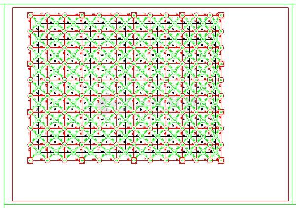 矩形网架结构设计cad施工图-图二