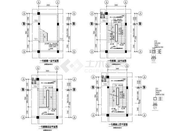 某地多层框架结构办公楼结构设计施工图-图一