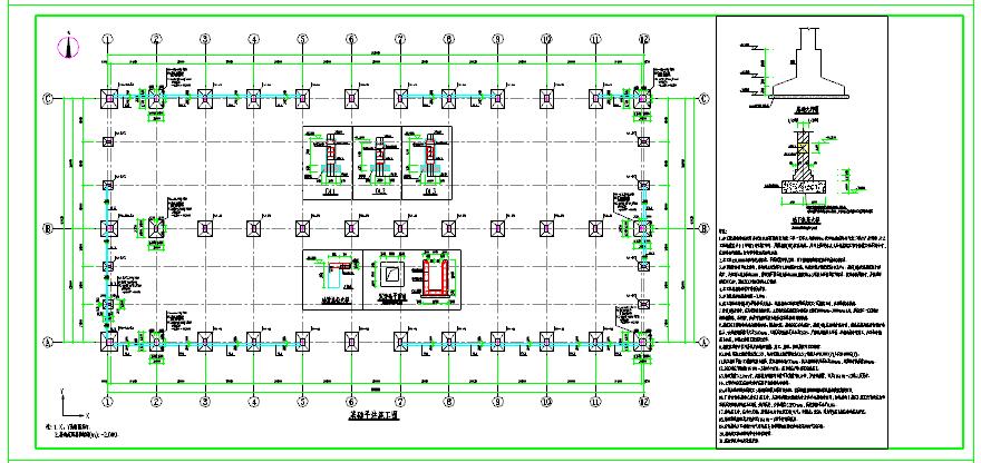 99X45m厂房结构设计cad施工图