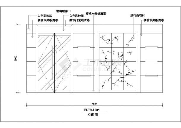 某地区16个电梯门厅立面CAD建筑施工图纸-图一