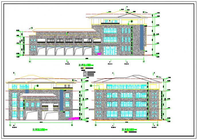 某地小学行政楼（有阶梯教室）建筑设计图纸_图1