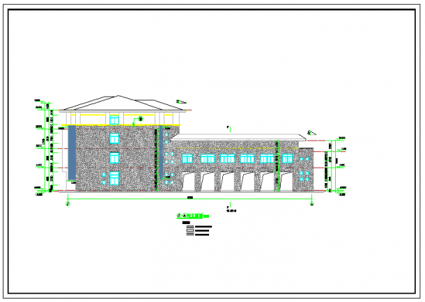 某地小学行政楼（有阶梯教室）建筑设计图纸-图二