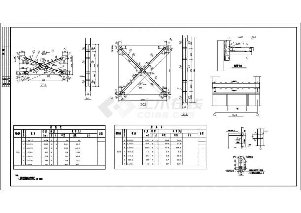 某15吨吊车钢结构厂房结构设计施工图-图一