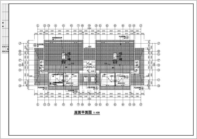 带阁楼及庭院二层联排别墅框架结构建筑设计cad施工图（共4户）_图1