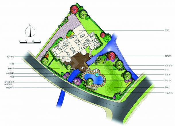上海西郊庄园别墅景观设计效果图-图二