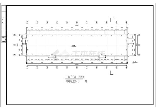 淄博市单层门式钢架结构厂房车间建筑结构施工图-图一