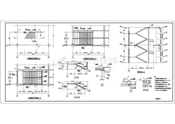 某工程钢结构售楼部全套结构设计施工图-图一