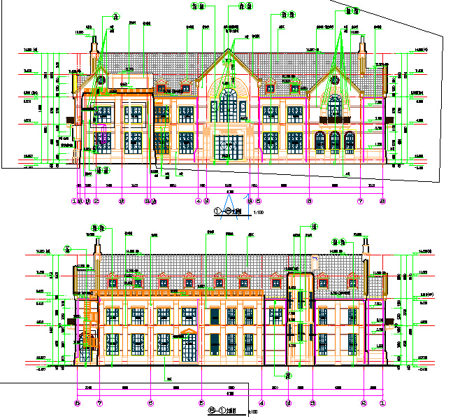 欧式风格豪华三层幼儿园建筑施工图（含总图）