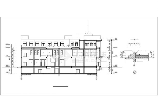 6800平方米百货商场建筑施工设计cad图-图一
