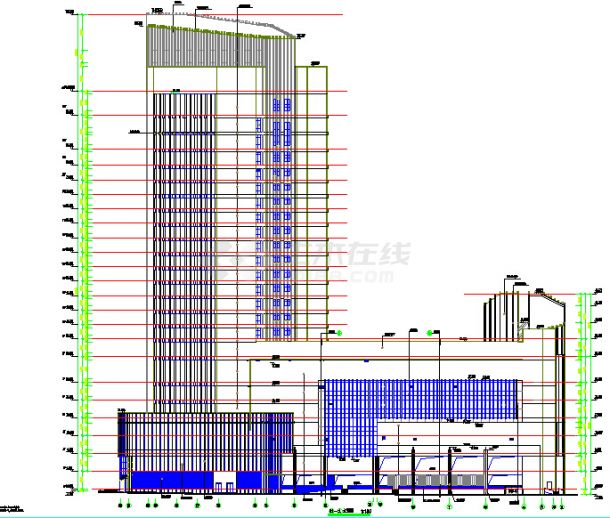 6万平23层酒店综合楼建筑设计施工图（说明齐全、经典酒店设计）-图二
