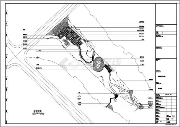河南一休闲公园全套景观设计cad施工布置图纸-图二