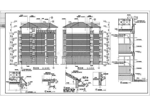 北方6层住宅整套建筑设计cad图-多层住宅楼建筑施工图-图一