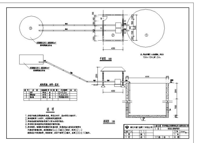 一个小泵房设计CAD图_图1