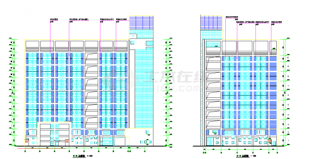 某地下1层地上16层框架剪力墙结构商业综合楼建筑设计cad图纸（含详细设计说明）-图二