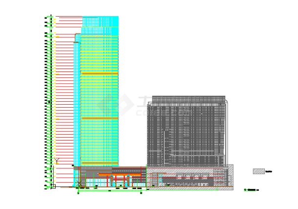 某50层高层商业酒店建筑cad设计施工图（211.1米）-图一