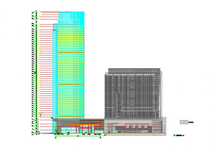 某50层高层商业酒店建筑cad设计施工图（211.1米）_图1