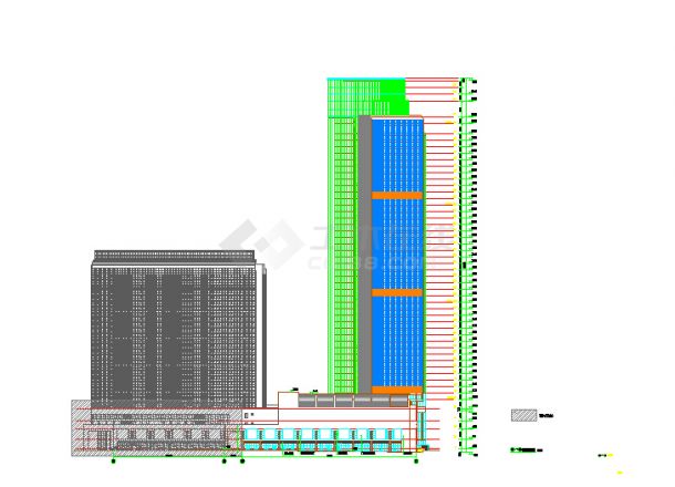 某50层高层商业酒店建筑cad设计施工图（211.1米）-图二