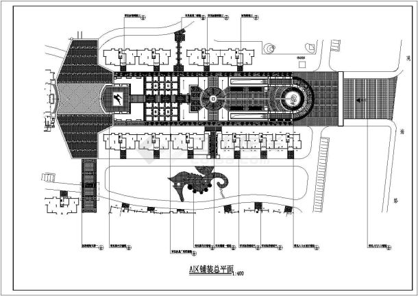 北京高档小区景观设计带水景施工cad做法布置方案图纸-图二