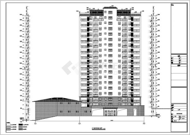 某十八层高层徽派住宅楼建筑cad设计施工图-图二