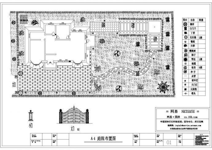 别墅庭院绿化布置设计图_图1