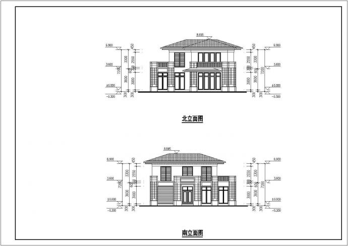 某农村三层别墅建筑CAD施工图_图1