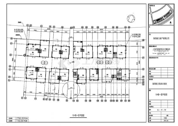 珠海格力海岸S3地块-12.13.15.16号楼建施平面CAD图-图一