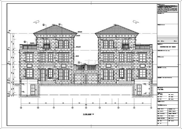 三层钢筋混凝土框架结构意大利风格别墅建筑cad设计施工图（甲级设计院）-图二