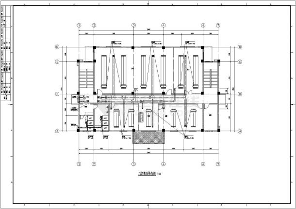 某化工项目全空气水空调系统施工设计cad方案图纸-图二